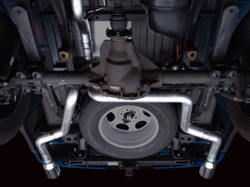 Ford F150 Performance Exhaust - Rear - AWE Tuning - Cat Back, Dual Split Rear Exit - Chrome Silver - `21-`27